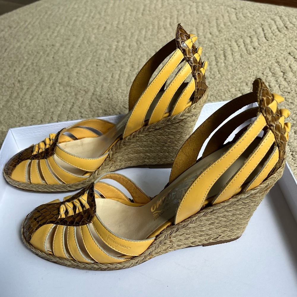 Salvatore Ferragamo Yellow Wedges - Picture 3 of 8